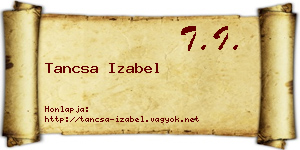 Tancsa Izabel névjegykártya
